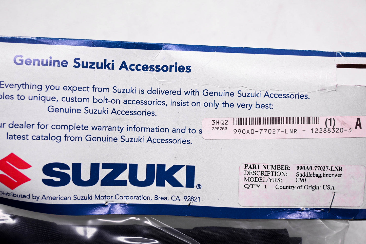 New OEM Suzuki 990A0-77027-LNR Saddlebag Liner Kit NOS
