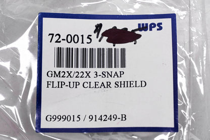 Gmax 72-0015, G999015, 914249-B GM2X/22X 3-Snap Flip Up Clear Helmet Shield NOS
