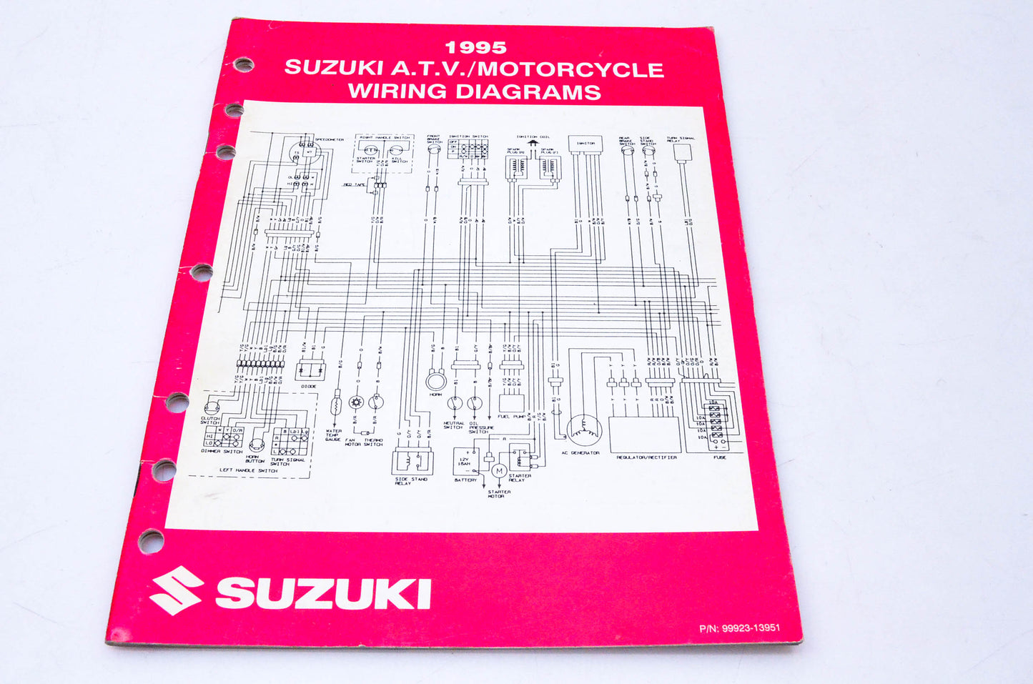 OEM Suzuki 99923-13951 1995 ATV Motorcycle Wiring Diagrams Manual