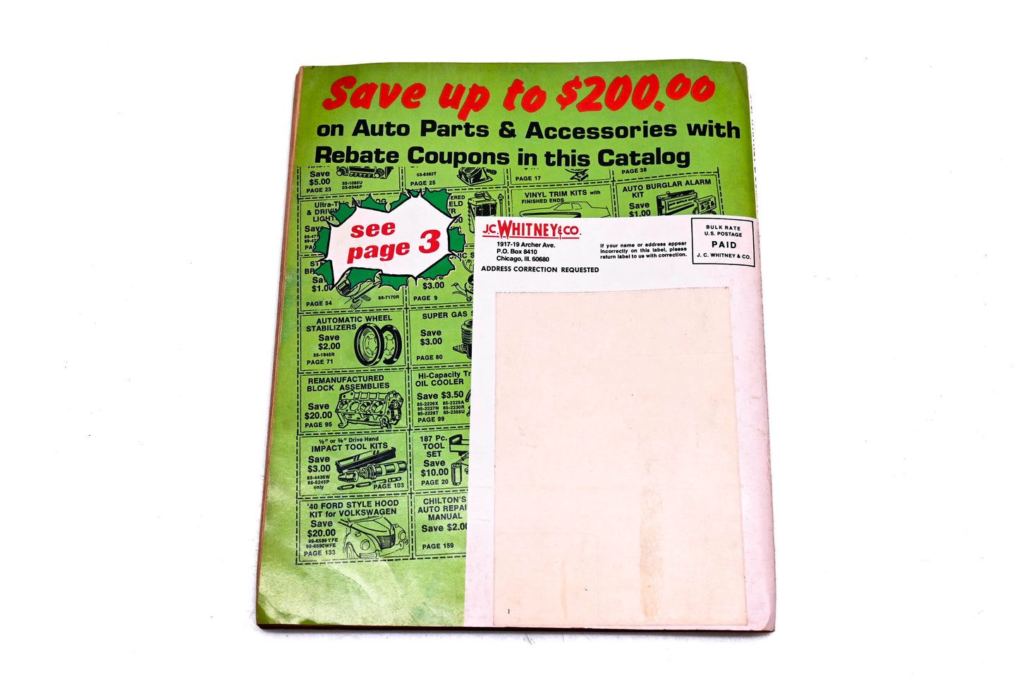 J.C. Whitney 346D, 351A, 359D Lot Of 3 Automotive Parts & Accessories Magazines