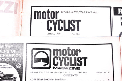 Motor Cyclist 864, 888 April 1969 & June 1971 Magazines