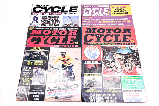Motor Cycle World Voume3-7, Volume3-8, Volume6-5 Lot of 4 Magazines