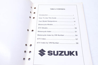 OEM Suzuki 99923-12961 1991-1996 Model Identification Guide