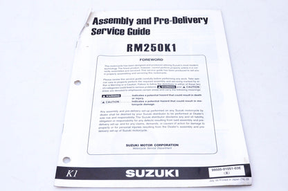 OEM Suzuki 99505-01051-03E RM250K1 Assembly & Pre-Delivery Service Guide
