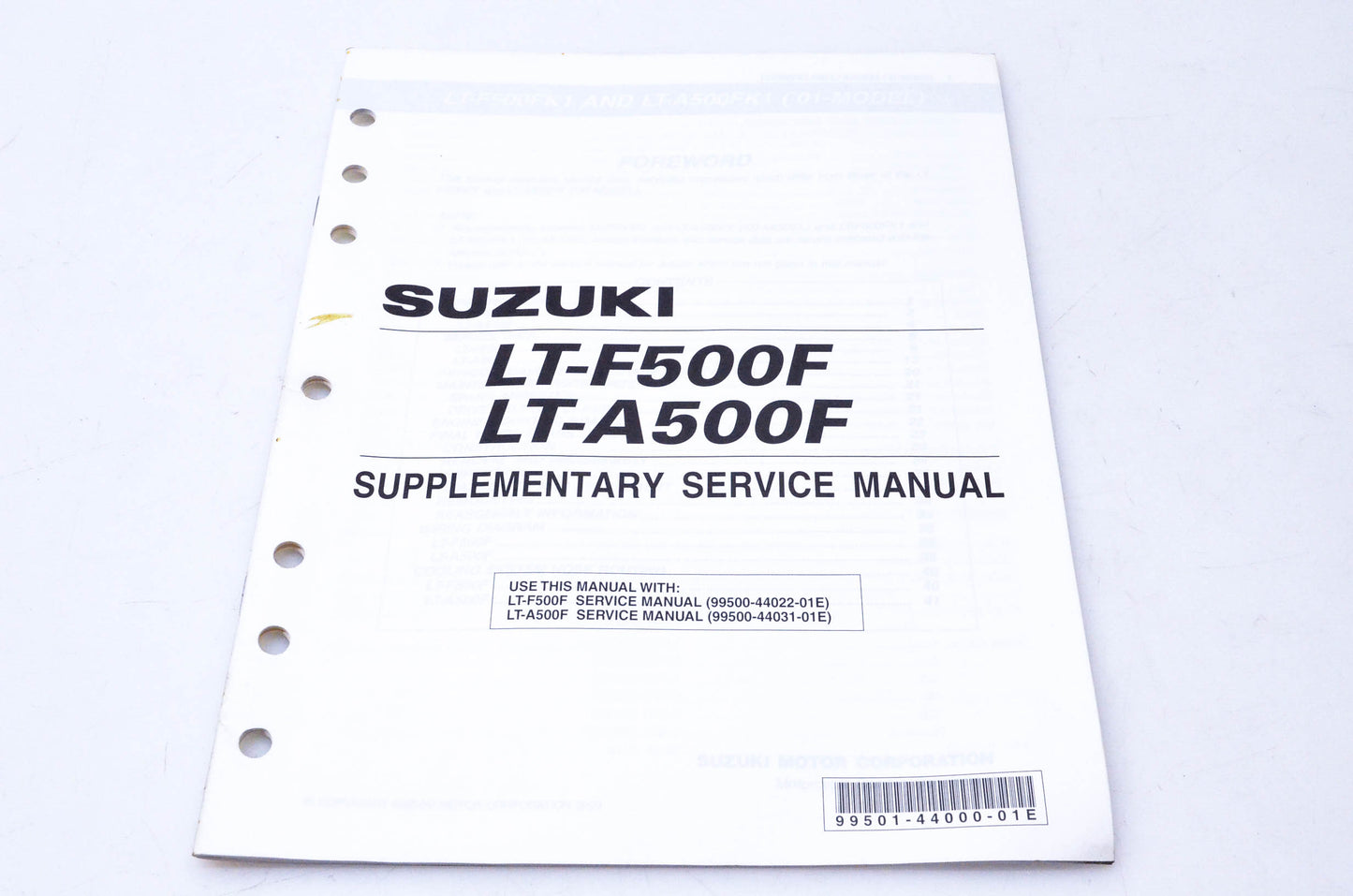 OEM Suzuki 99501-44000-01E LT-F500F LT-A500F Supplementary Service Manual