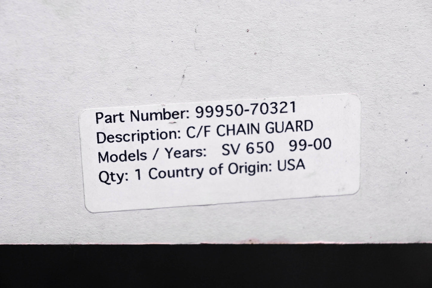 New OEM Suzuki 99950-70321 Carbon Fiber Chainguard NOS