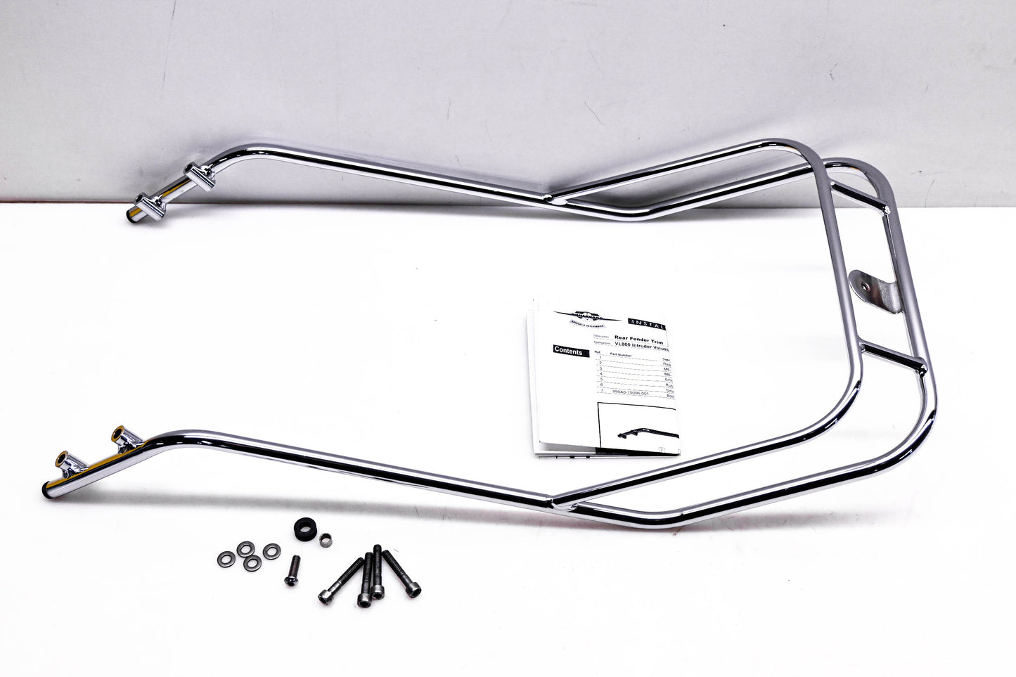 New OEM Suzuki 990A0-75006 VL800 Chrome Rear Fender Trim Kit NOS