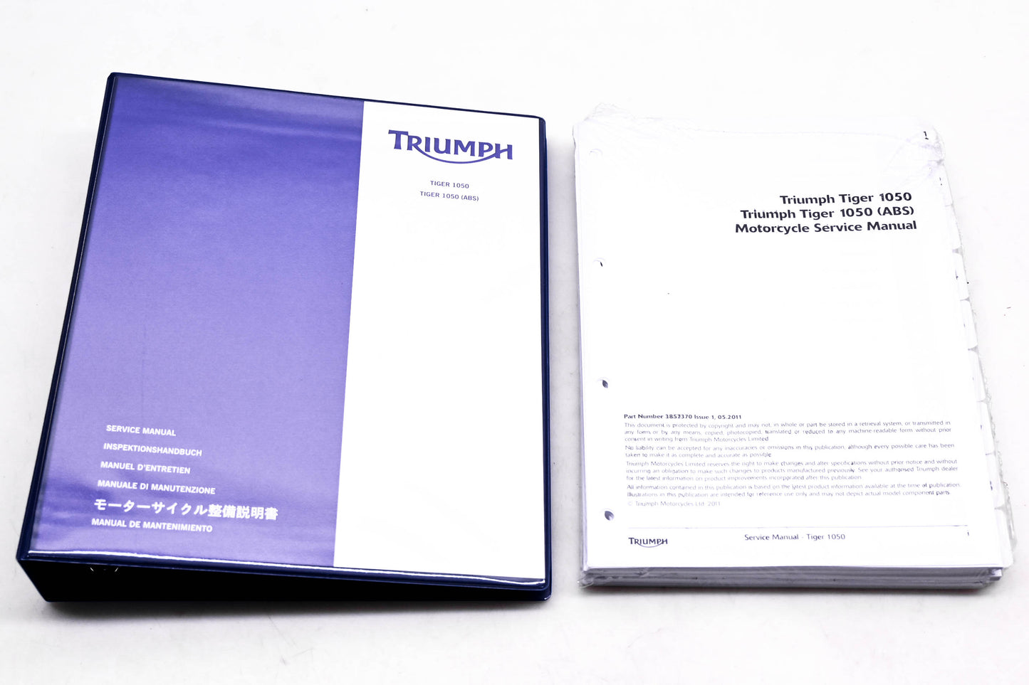 New OEM Triumph T3850730, T3857370 Tiger 1050 (ABS) 2011 Service Manual Kit NOS