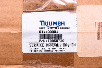 New OEM Triumph T3850730, T3857370 Tiger 1050 (ABS) 2011 Service Manual Kit NOS