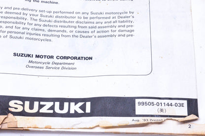 OEM Suzuki 99505-01144-03E JR50R Assembly & Pre-Delivery Service Guide