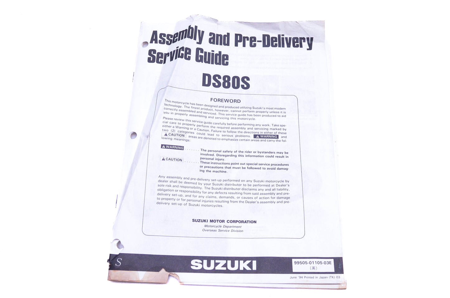 OEM Suzuki 99505-01105-03E DS80S Assembly Service Guide