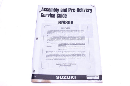 OEM Suzuki 99505-01094-03E RM80R Assembly Service Guide