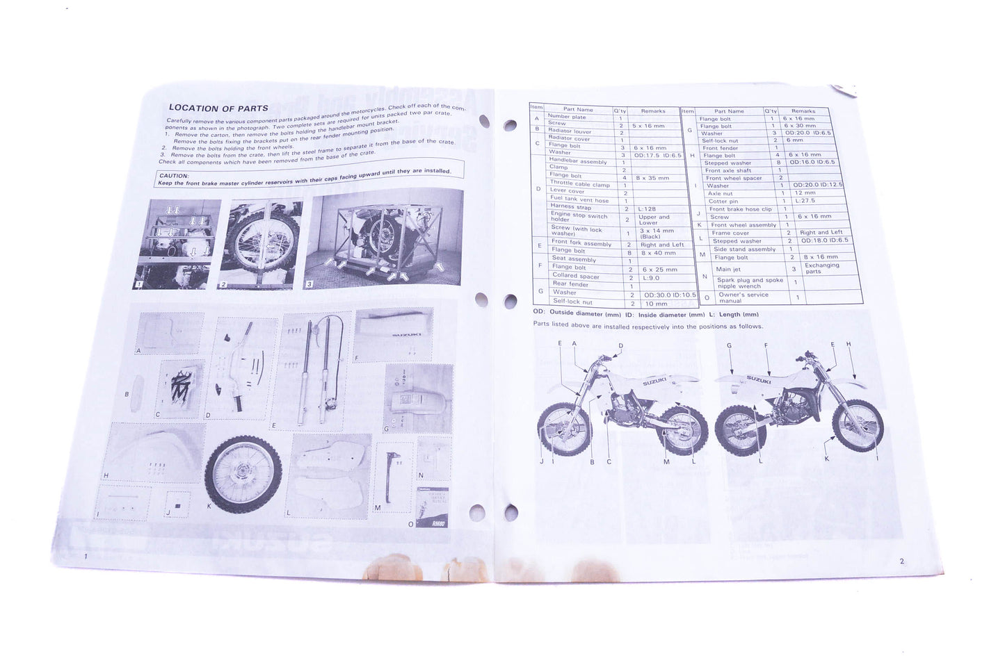 OEM Suzuki 99505-01094-03E RM80R Assembly Service Guide