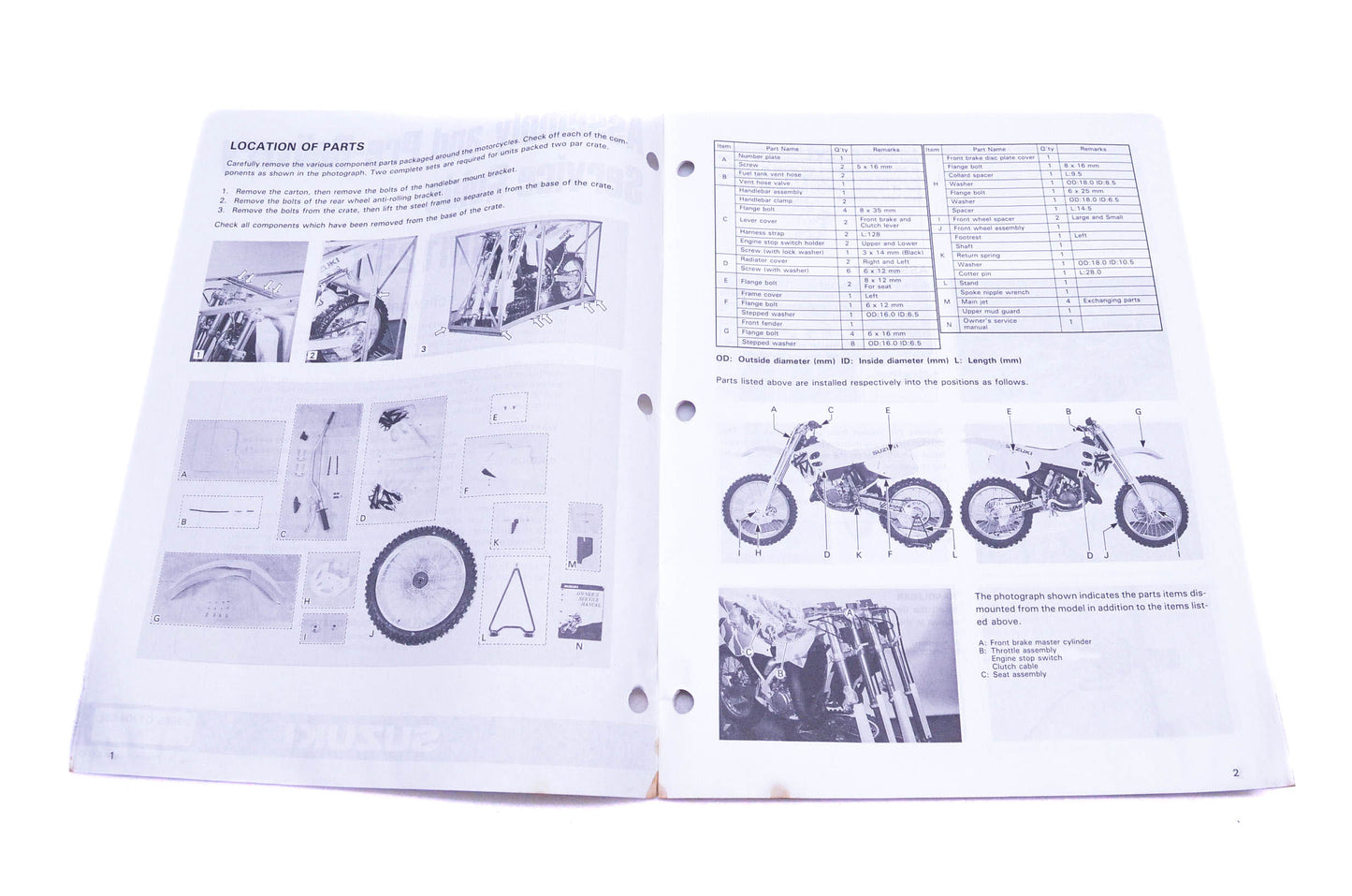 OEM Suzuki 99505-01204-03E RM125R Assembly Service Guide