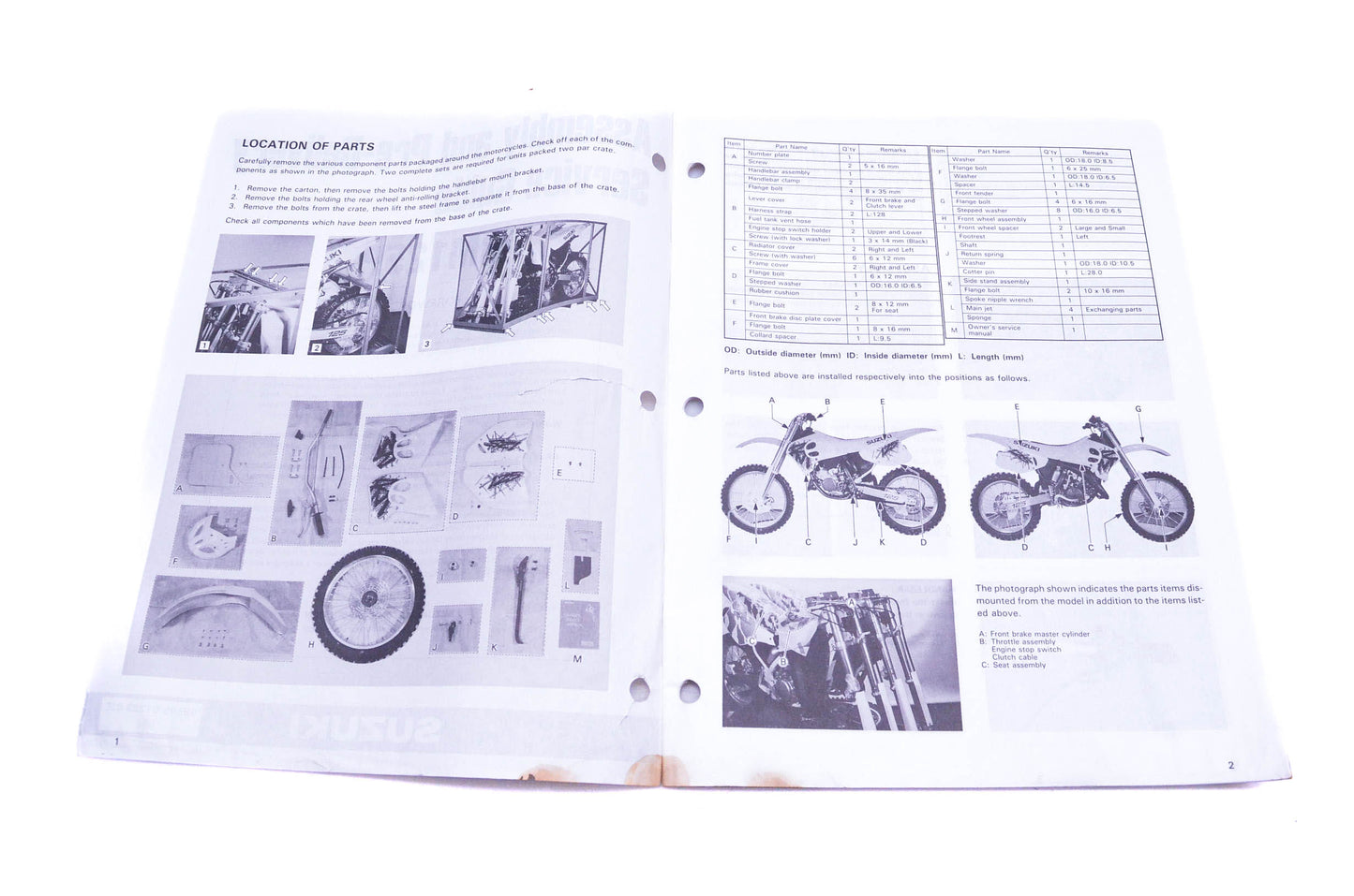 OEM Suzuki 99505-01223-03E RM125P Assembly Service Guide