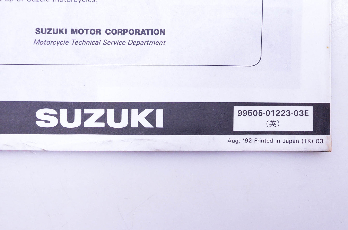 OEM Suzuki 99505-01223-03E RM125P Assembly Service Guide