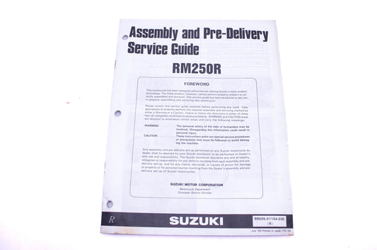 OEM Suzuki 99505-01154-03E RM250R Assembly Service Guide