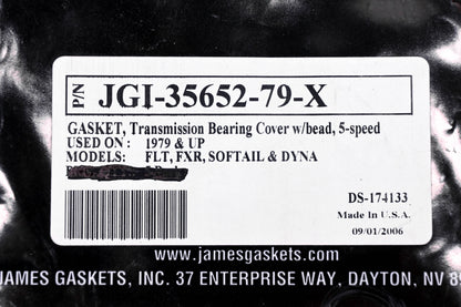 James Gaskets JGI-35652-79-X, DS-174133 Transmission Bearing Cover Gasket NOS
