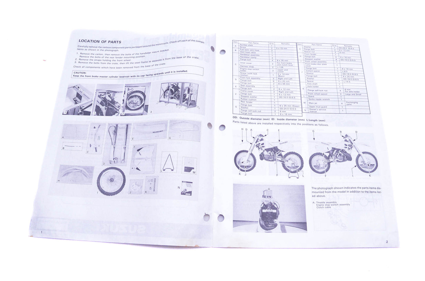 OEM Suzuki 99505-01154-03E RM250R Assembly Service Guide