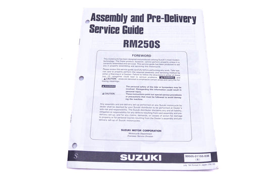 OEM Suzuki 99505-01155-03E RM250S Assembly Service Guide