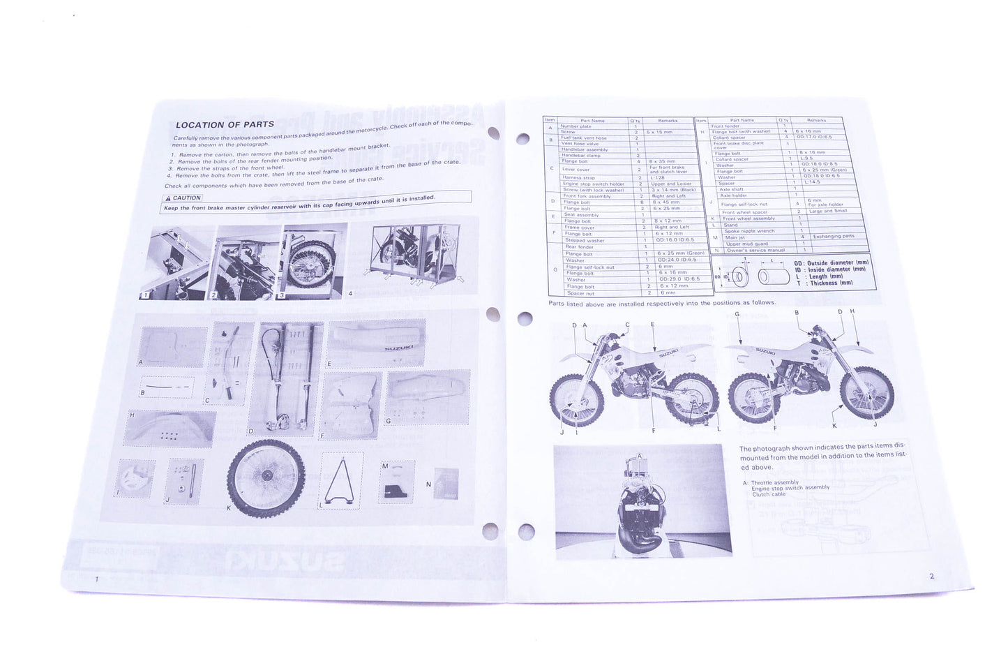 OEM Suzuki 99505-01155-03E RM250S Assembly Service Guide