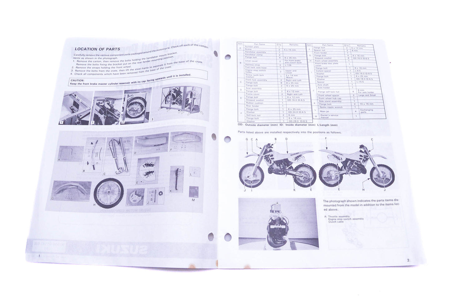 OEM Suzuki 99505-01163-03E RM250P Assembly Service Guide