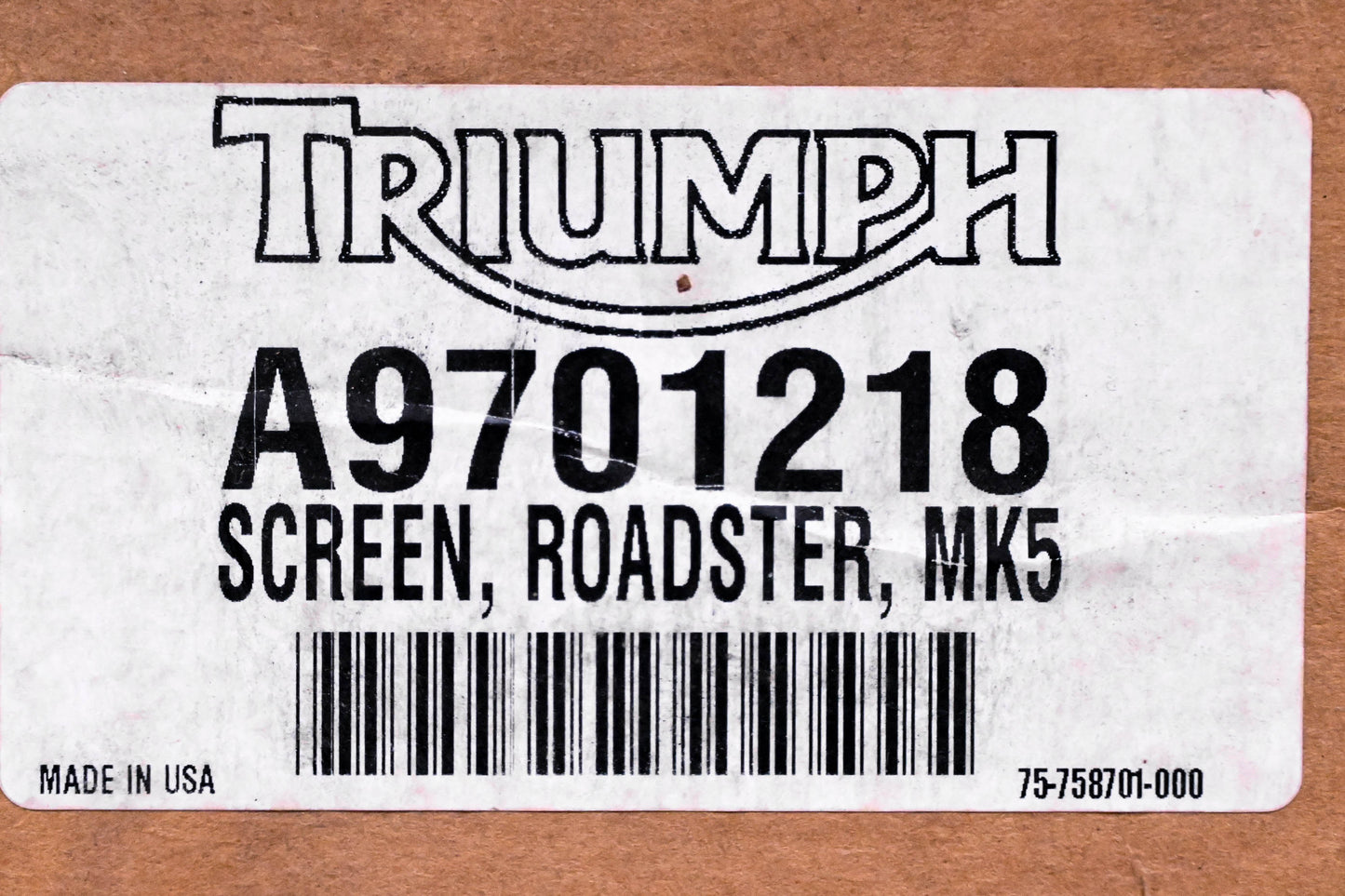 New OEM Triumph A9701218 Roadster MK-5 Windscreen NOS