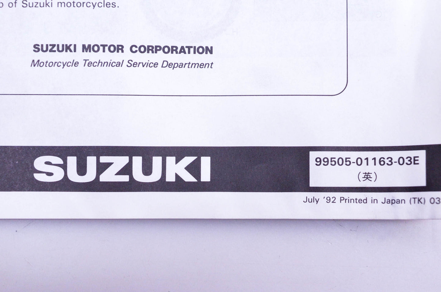 OEM Suzuki 99505-01163-03E RM250P Assembly Service Guide