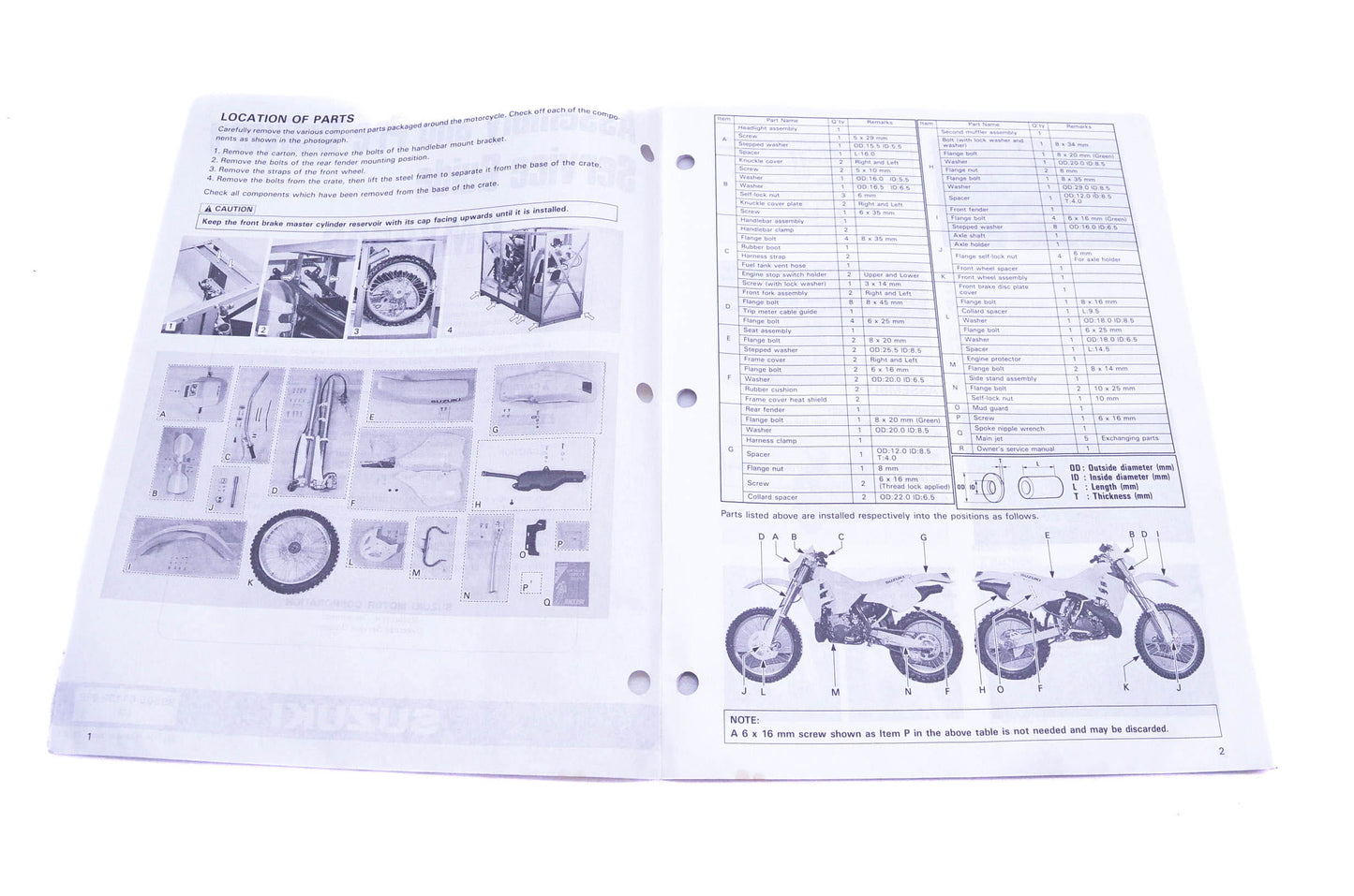 OEM Suzuki 99505-01135-03E RMX250S Assembly Service Guide