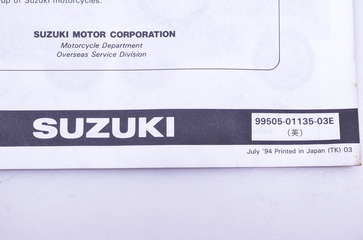 OEM Suzuki 99505-01135-03E RMX250S Assembly Service Guide