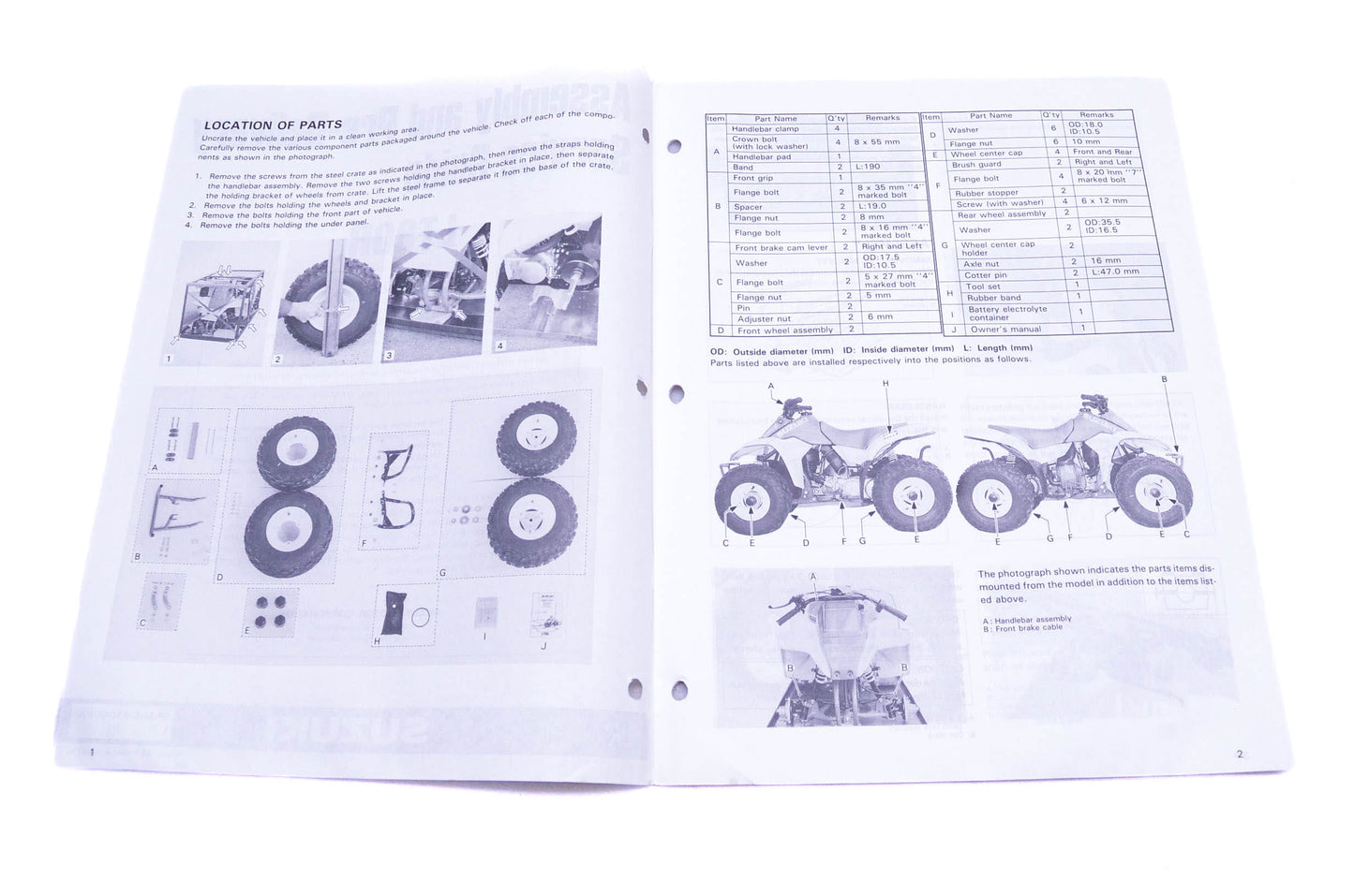 OEM Suzuki 99505-01044-03E LT80R Assembly Service Guide