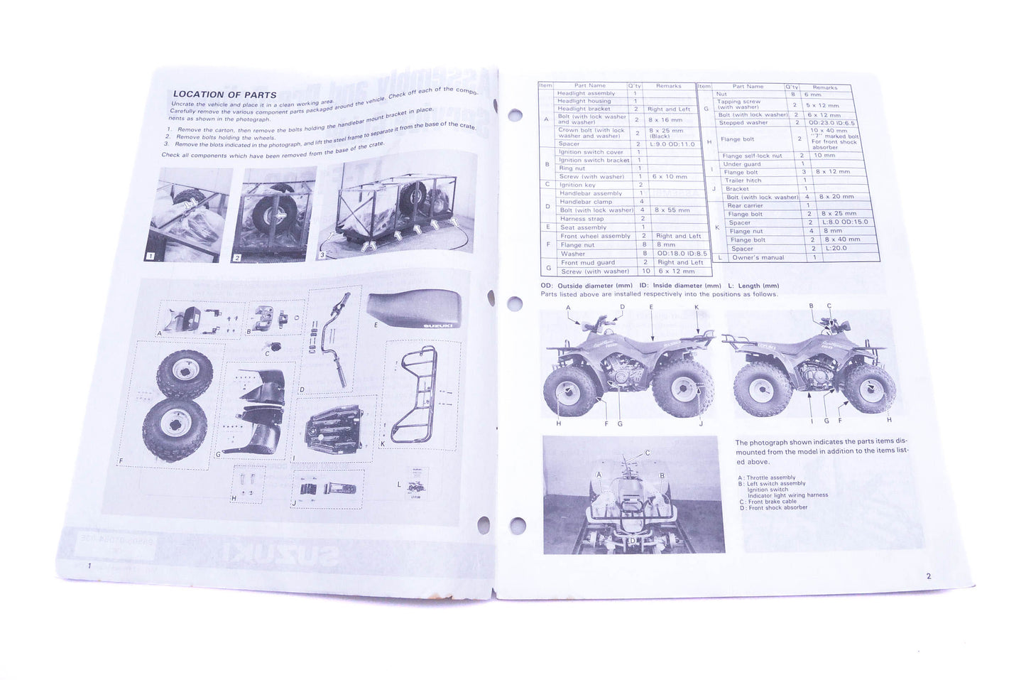 OEM Suzuki 99505-01054-03E LT-F160R Assembly Service Guide