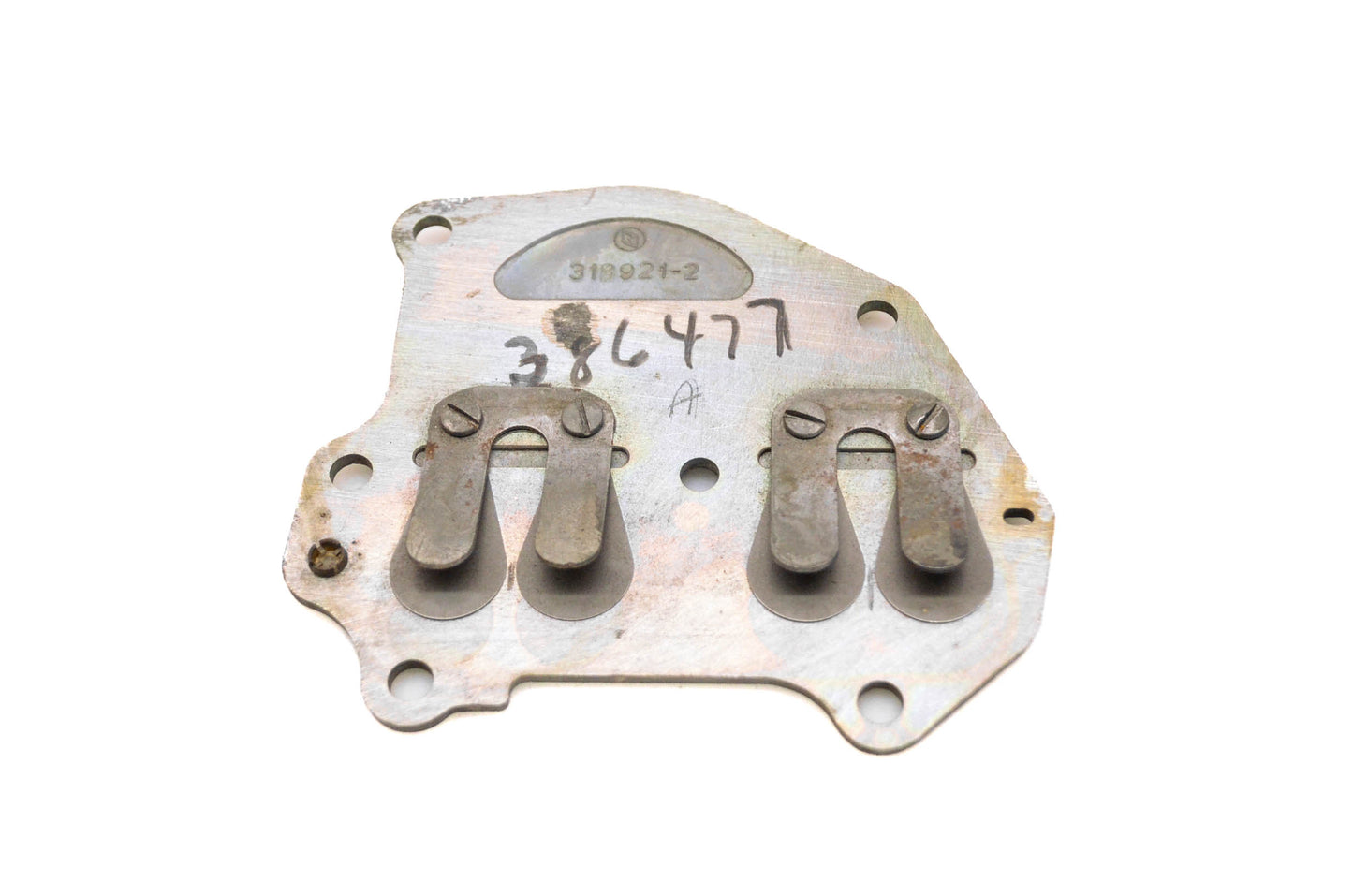 New OMC 386477, 318921-2 Leaf Plate & Valve Assembly NOS