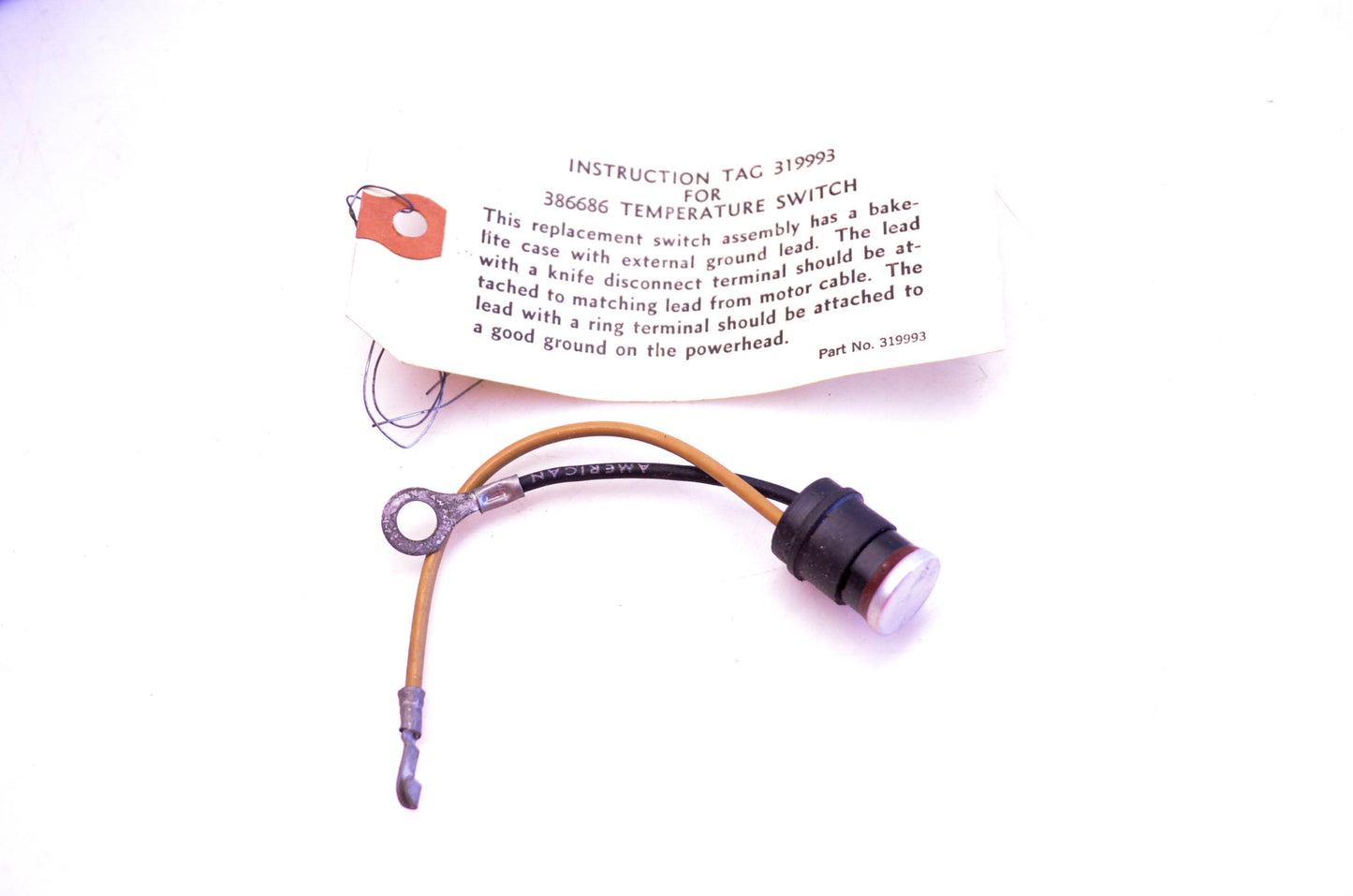 OMC 386686 Temperature Switch & Tag Assembly NOS