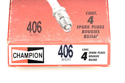Champion RV12YC, 406 Spark Plugs Qty 4 NOS