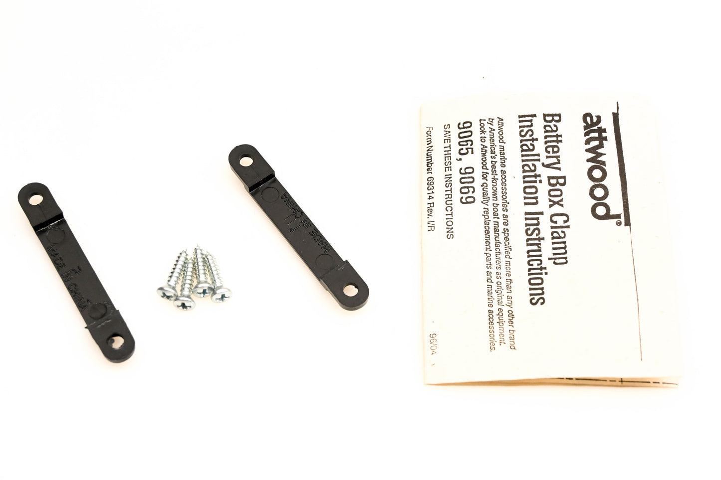 Attwood 912069, 9065, 9069 Battery Box Clamp Kit NOS