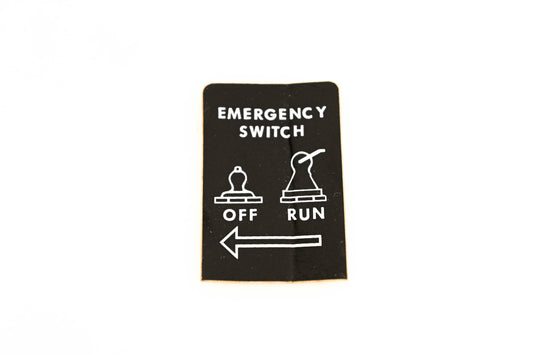 Aftermarket AG017-13 Emergency Switch Off Run Decal NOS