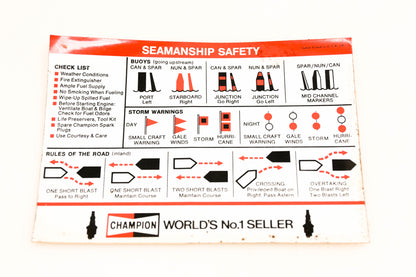 Champion 56850 Seamanship Safety Decal NOS