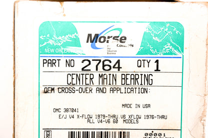 Morse 2764, 387041 Center Main Bearing for OMC NOS