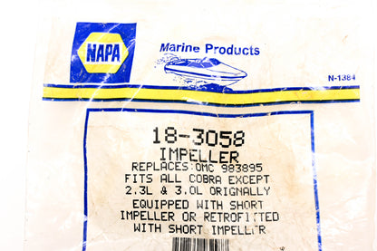 NAPA 18-3058, 983895 Water Pump Impeller NOS