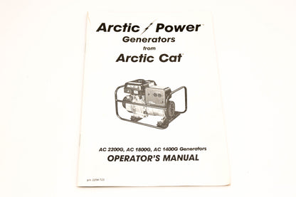 OEM Arctic Cat 2254-723 AC 2200G/1800G/1400G Generator Operator Manual