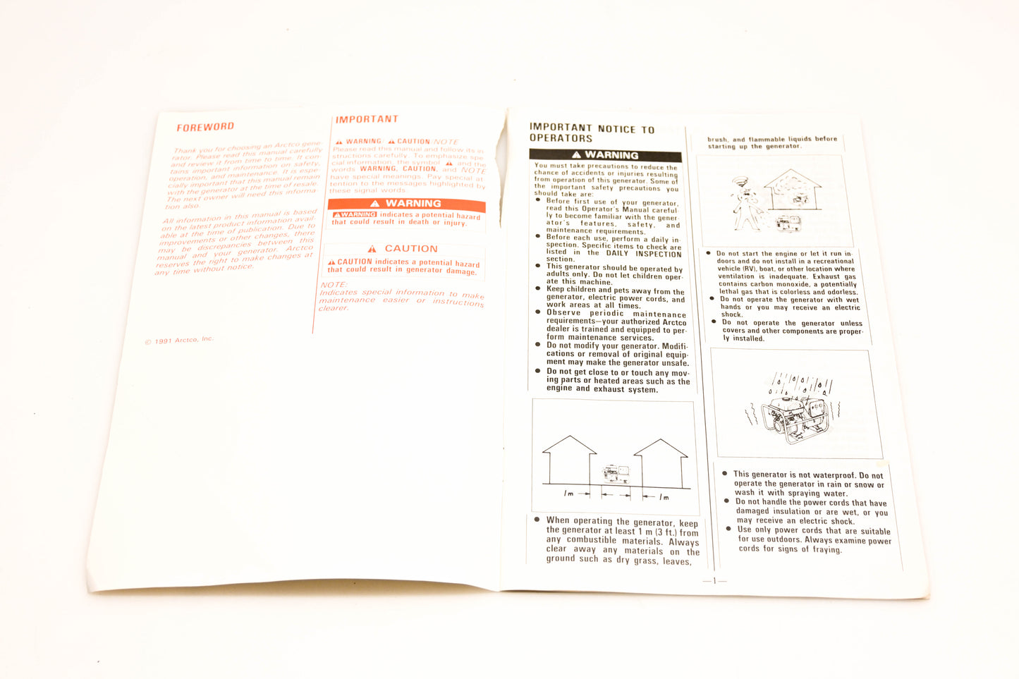 OEM Arctic Cat 2254-723 AC 2200G/1800G/1400G Generator Operator Manual