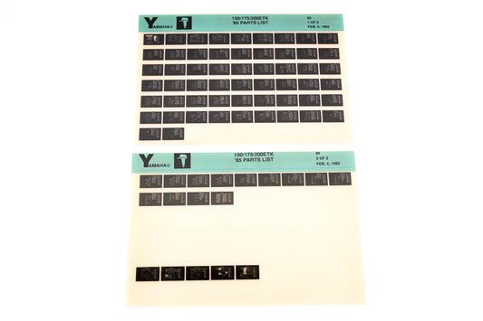OEM Yamaha LB016-11 1985 150/175/200ETK Parts List Microfiche Lot