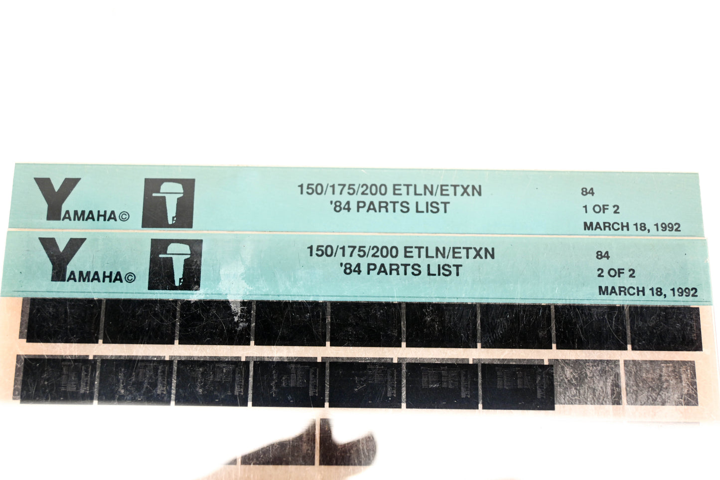 OEM Yamaha LB016-12 1984 150/175/200 ETLN/ETXN Parts List Microfiche Lot