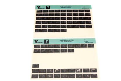 OEM Yamaha LB016-14 1984 V6 Special LN/XN Parts List Microfiche Lot