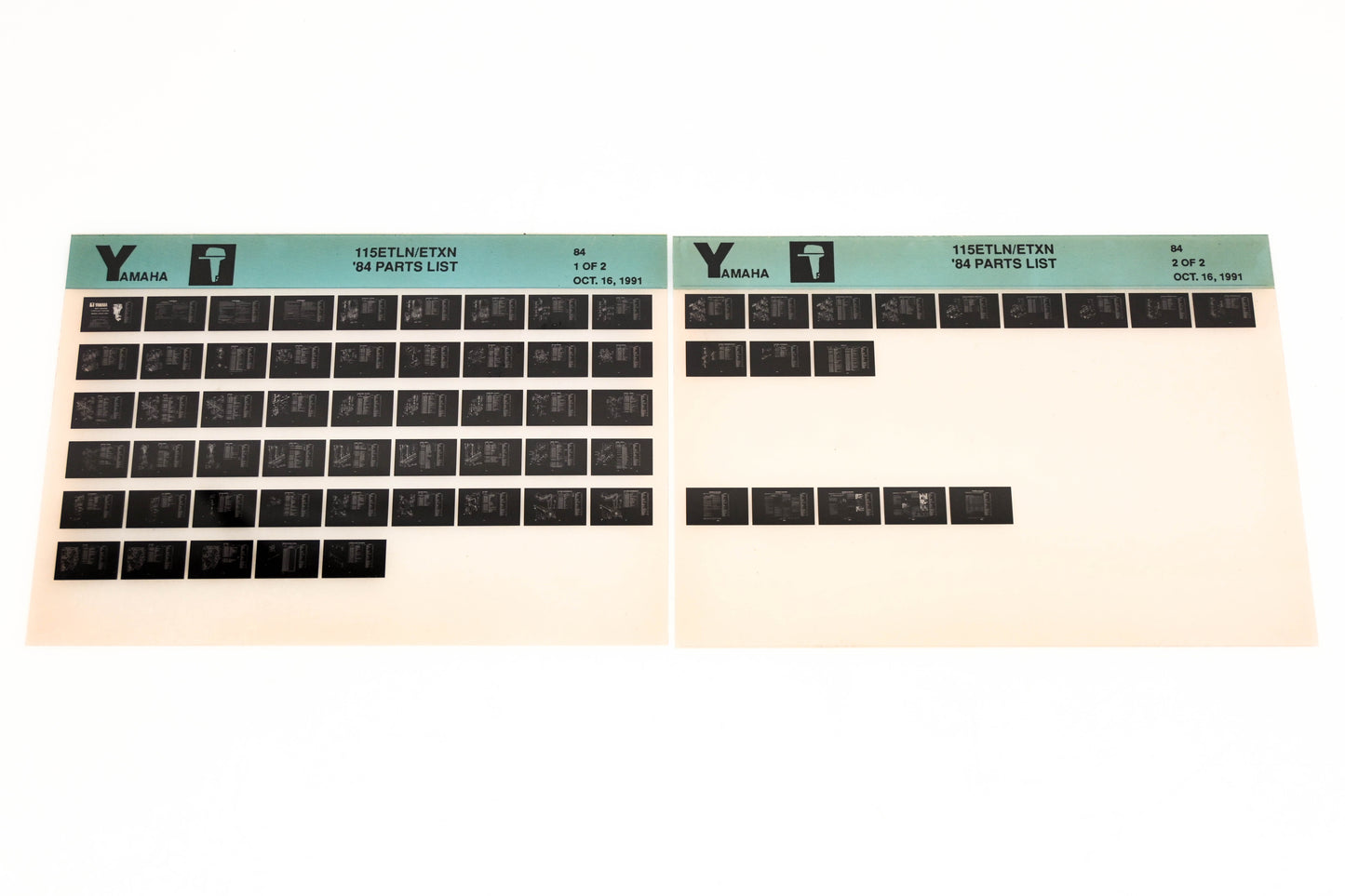 OEM Yamaha LB016-16 1984 115 ETLN/ETXN Parts List Microfiche Lot