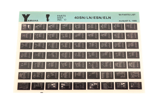OEM Yamaha LB016-17 1984 40SN/LN/ESN/ELN Parts List Microfiche