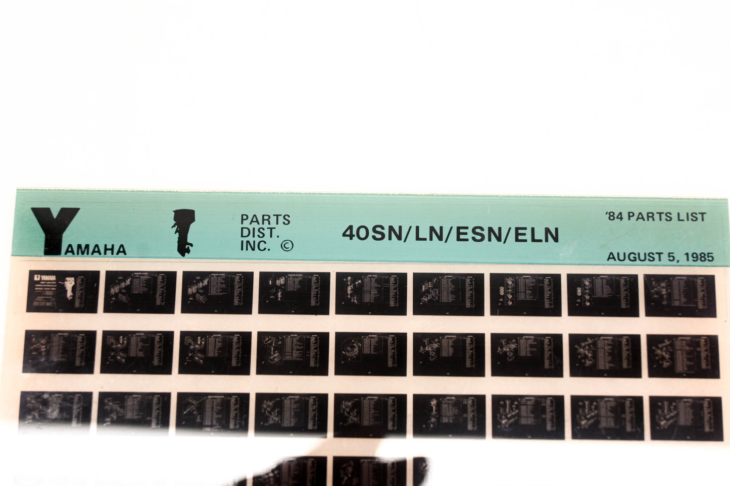 OEM Yamaha LB016-17 1984 40SN/LN/ESN/ELN Parts List Microfiche