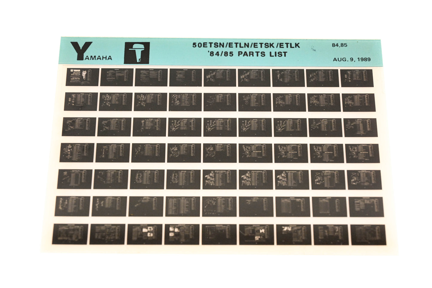 OEM Yamaha LB016-18 1984-85 50ETSN/ETLN/ETSK/ETLK Parts List Microfiche
