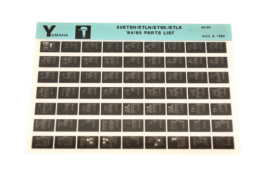 OEM Yamaha LB016-18 1984-85 50ETSN/ETLN/ETSK/ETLK Parts List Microfiche